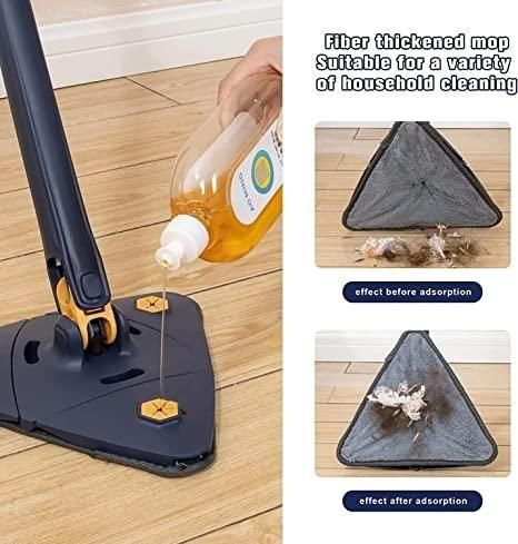 Blue Squeezing Triangle Cleaning Mop – Effortless 360° Cleaning for Every Corner