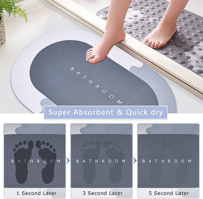 Super Absorbent Quick-Dry Bath Floor Mat | Anti-Slip, Non-Wet Bathroom Rug