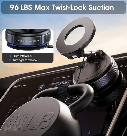 Vacuum Suction Magnetic Bracket – Strong Grip, 360° Adjustable & Damage-Free Mount 🧲📱