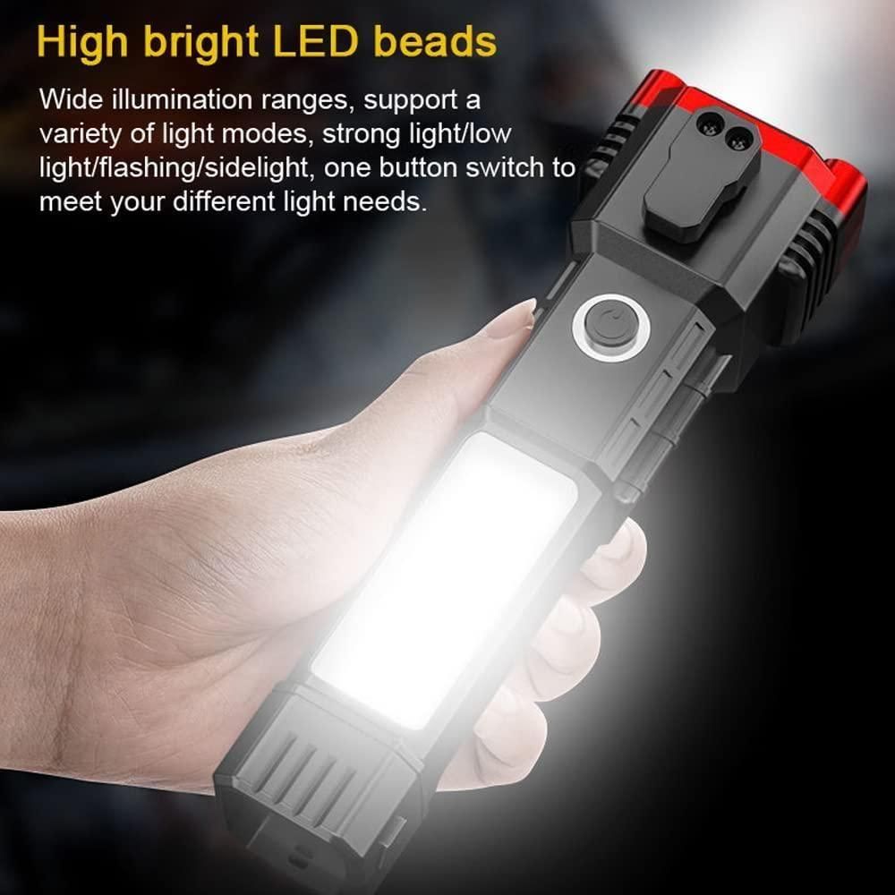 Multifunctional Work Portable LED Flashlight – Rechargeable, High Brightness, COB Flood Light with Magnetic Base