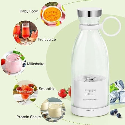 Travel Portable Mini USB Rechargeable Juice Blender | On-the-Go Smoothie & Shake Maker