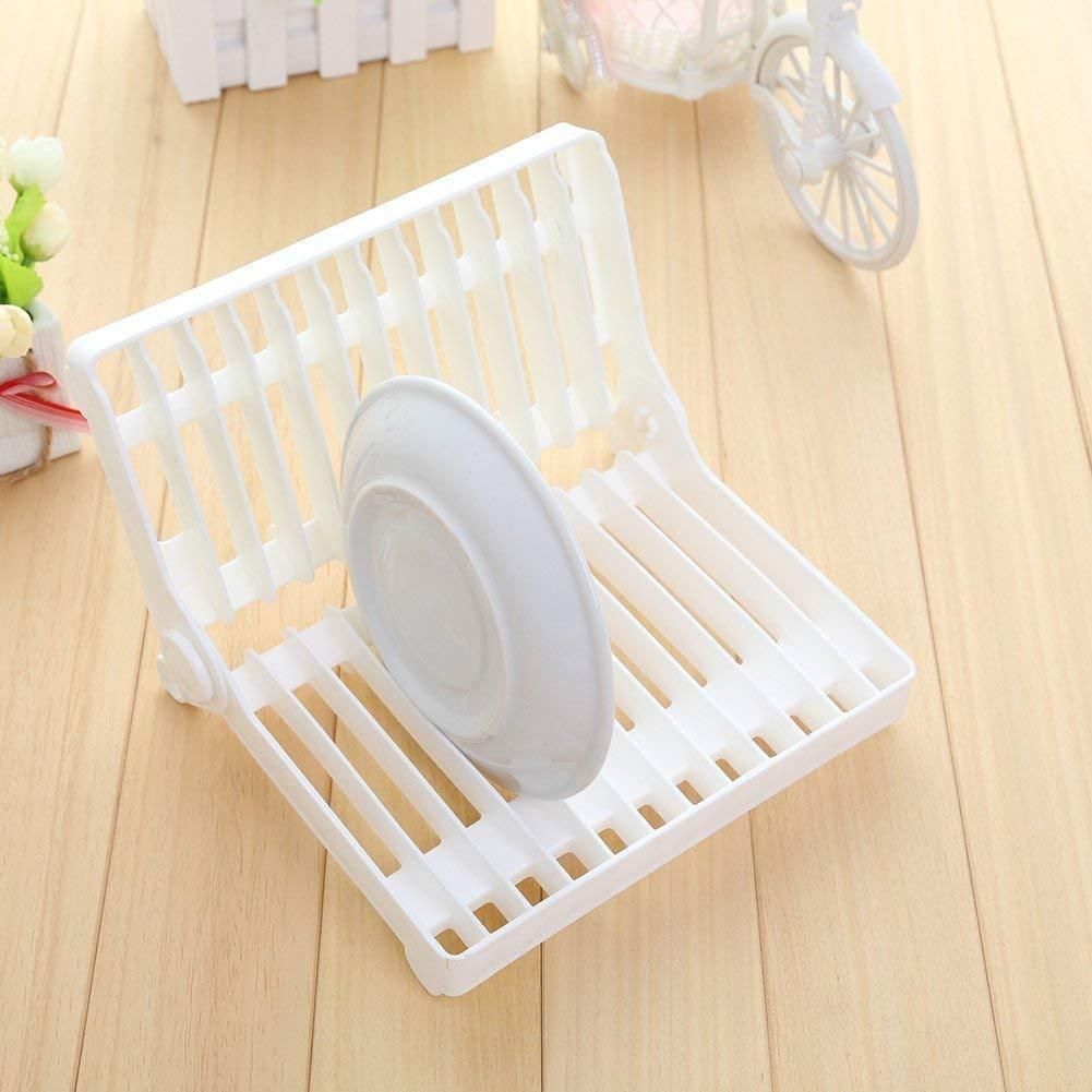FoldEase™ Folding Dish Rack Stand | Space-Saving Dinner Plate & Kitchen Organizer