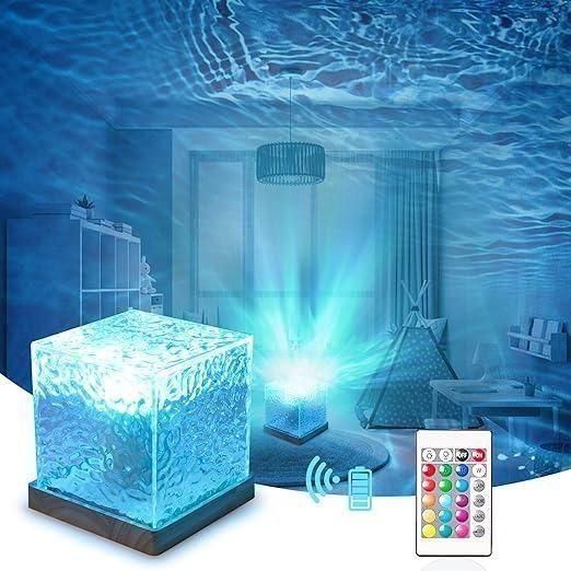 AuroraRipple™ Rotating Water Wave Projector Lamp – Soothing Ambient Night Light