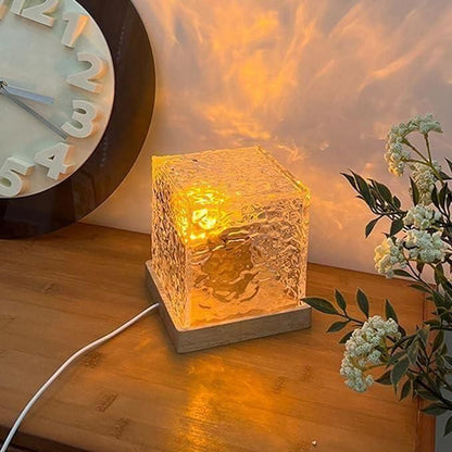 AuroraRipple™ Rotating Water Wave Projector Lamp – Soothing Ambient Night Light