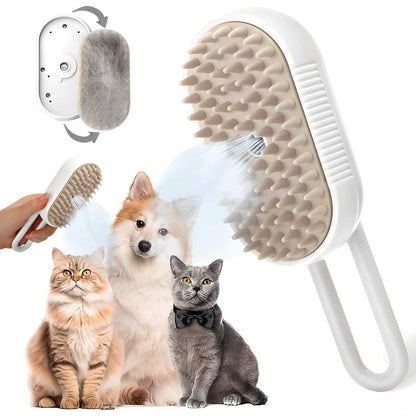 Pet Steam Brush – Gentle Grooming & Deep Cleaning for Dogs & Cats! ✨