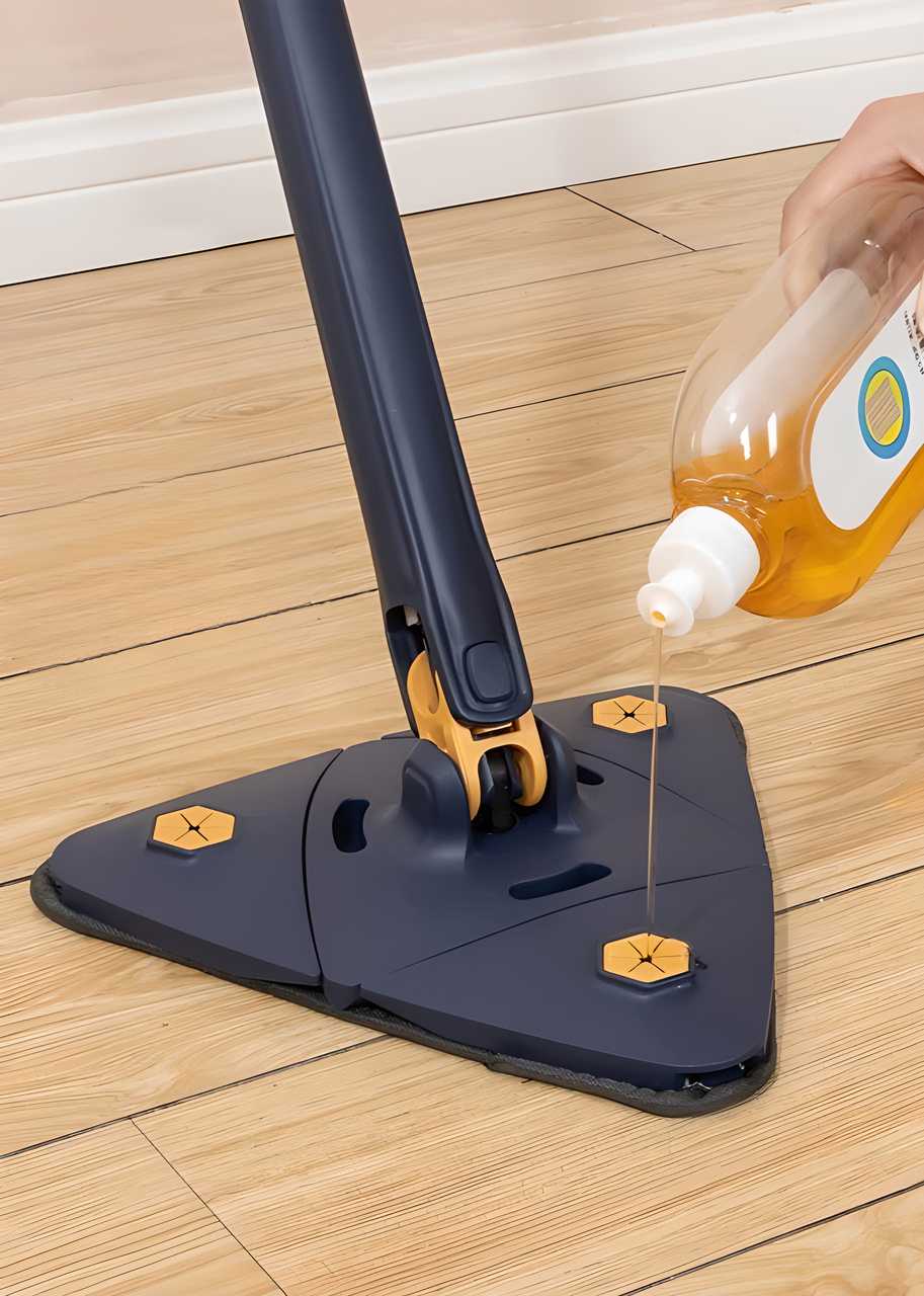 Blue Squeezing Triangle Cleaning Mop – Effortless 360° Cleaning for Every Corner