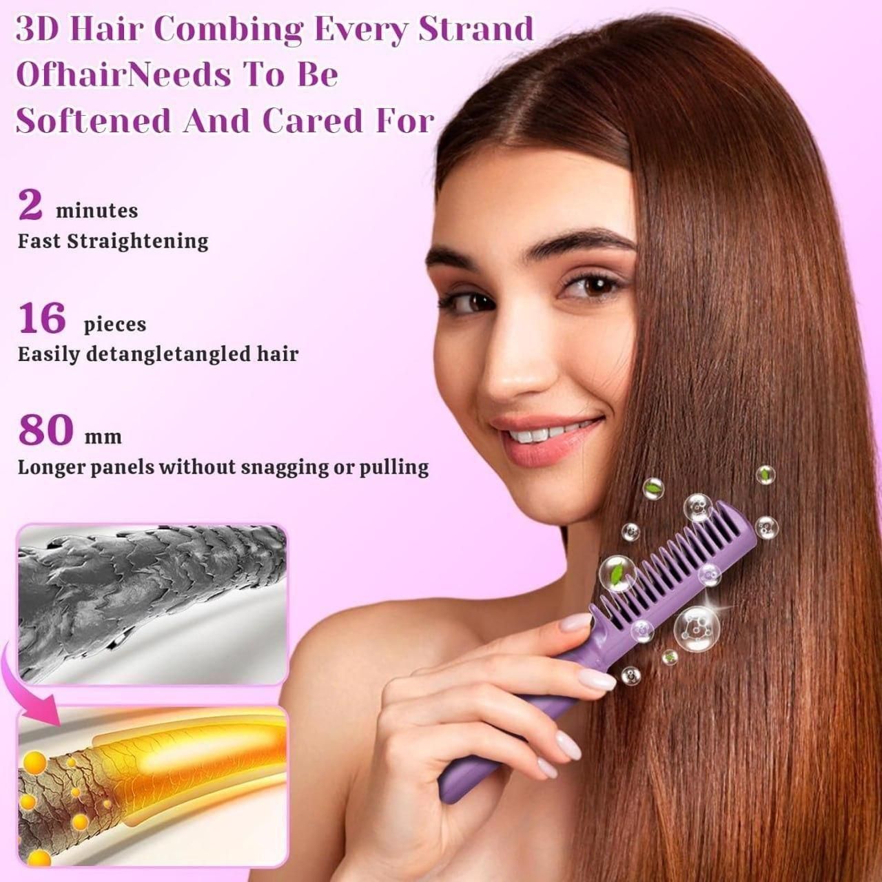 Meneflix Portable Mini Cordless Hair Straightener | Rechargeable Hot Comb for Quick Styling