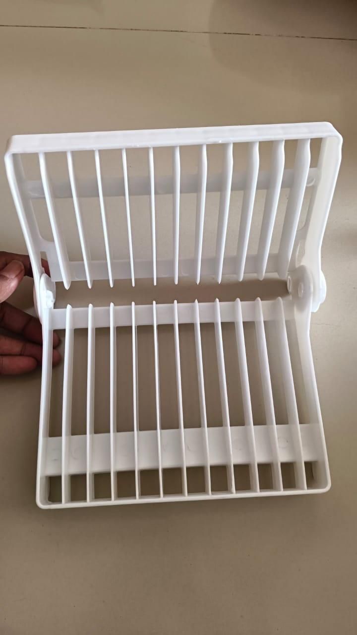 FoldEase™ Folding Dish Rack Stand | Space-Saving Dinner Plate & Kitchen Organizer