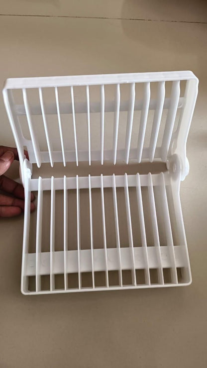 FoldEase™ Folding Dish Rack Stand | Space-Saving Dinner Plate & Kitchen Organizer