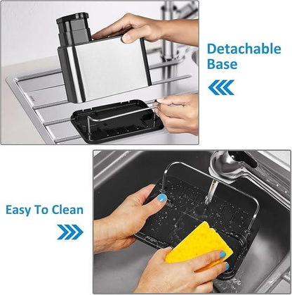 3-in-1 Kitchen Sink Caddy Stand – Organize Sponge, Brush & Liquid Easily