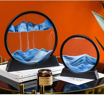 ZenFlow™ Relaxing Kinetic Sandscape Art Desk Sculpture | Moving Sand Painting for Home & Office Decor