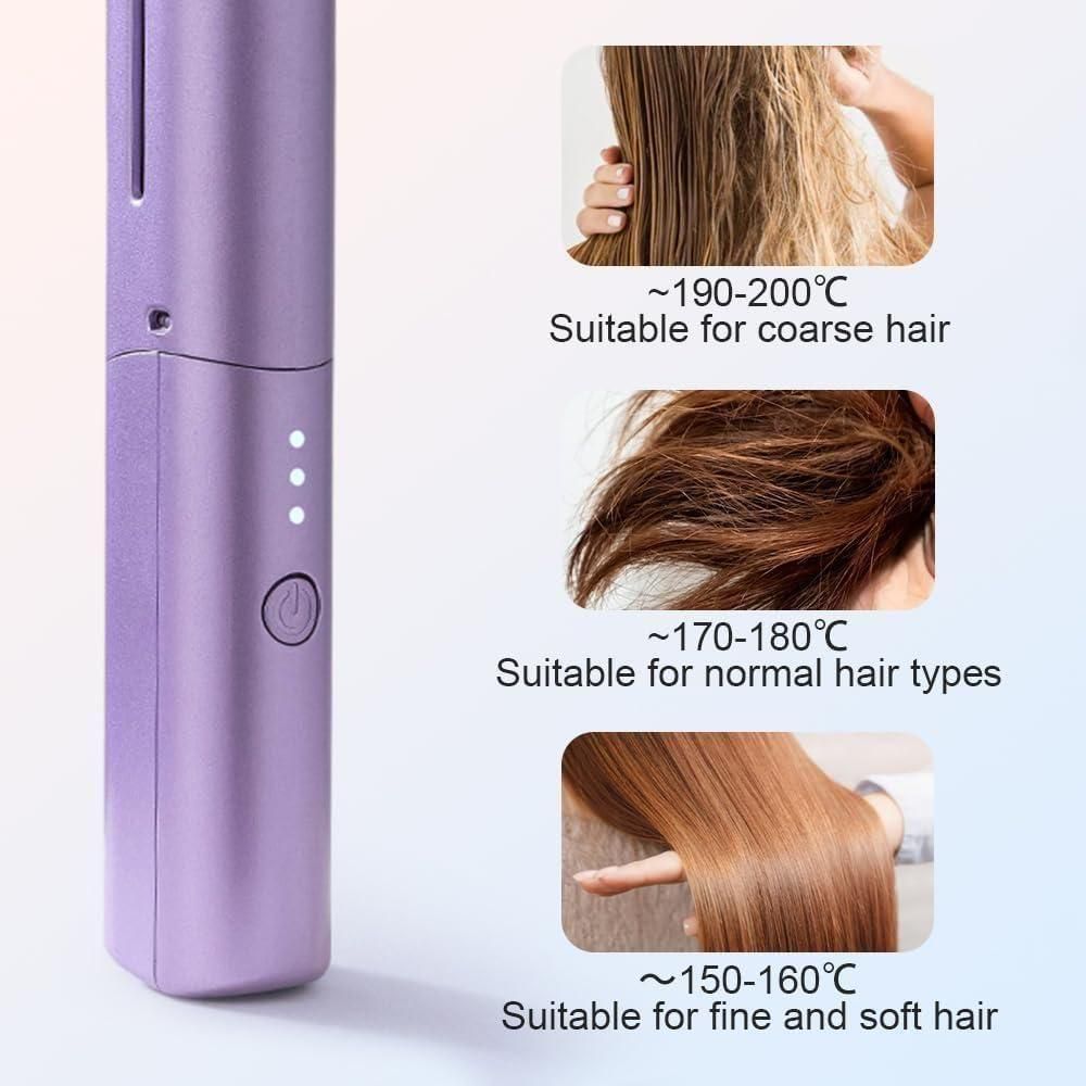 Meneflix Portable Mini Cordless Hair Straightener | Rechargeable Hot Comb for Quick Styling