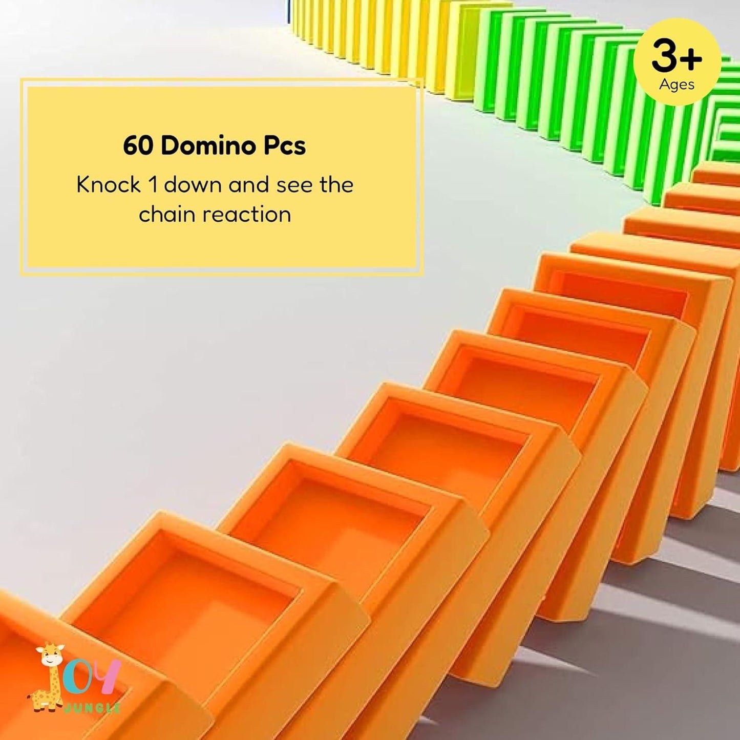 Automatic Domino Train Toy Set with Sound Effects | Self-Stack Domino Blocks | BPA-Free & Safe for Kids