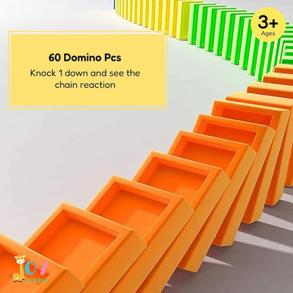 Automatic Domino Train Toy Set with Sound Effects | Self-Stack Domino Blocks | BPA-Free & Safe for Kids