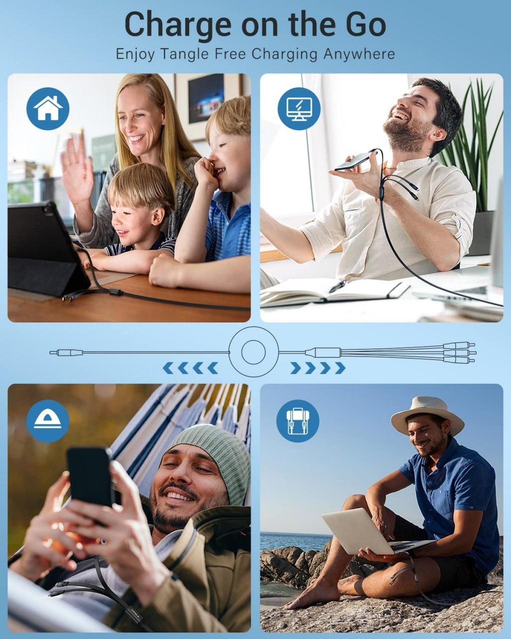 🔌 3-in-1 Universal Fast Charging Cable – Type-C | Micro USB | Lightning