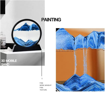 ZenFlow™ Relaxing Kinetic Sandscape Art Desk Sculpture | Moving Sand Painting for Home & Office Decor