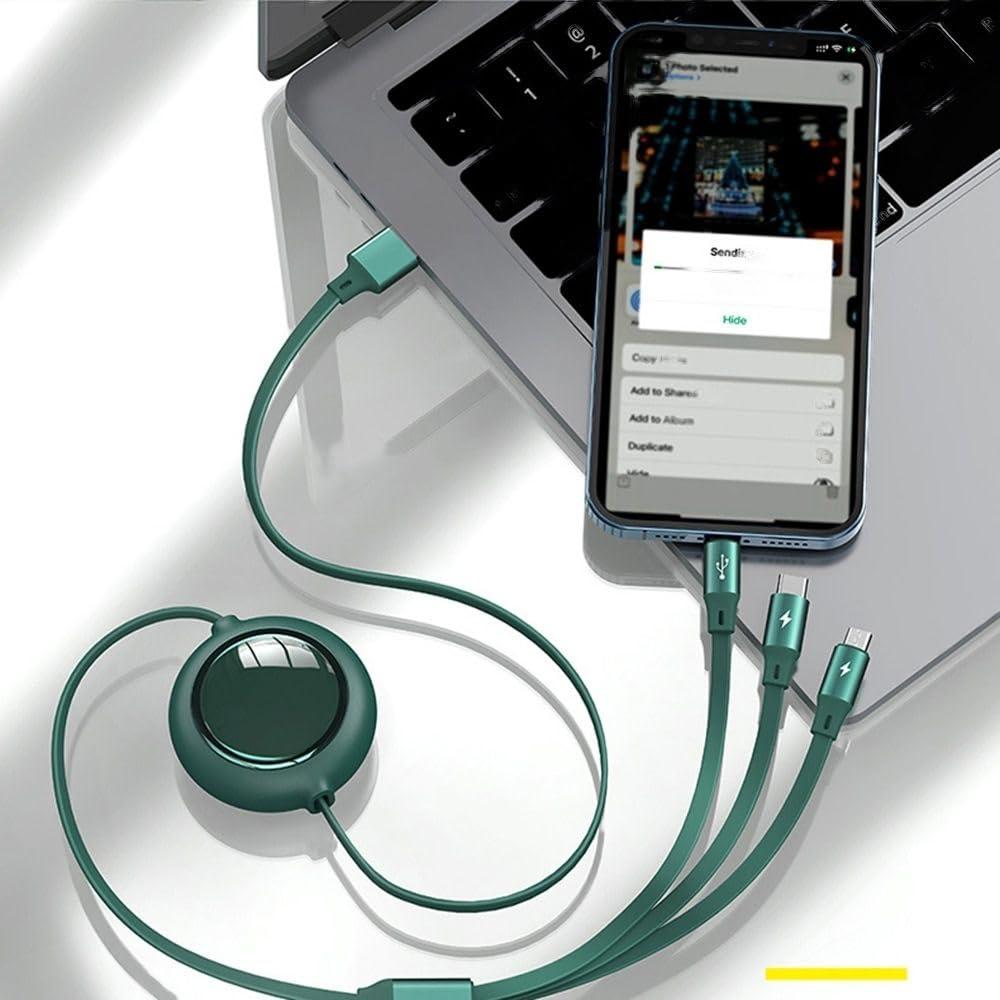 🔌 3-in-1 Universal Fast Charging Cable – Type-C | Micro USB | Lightning