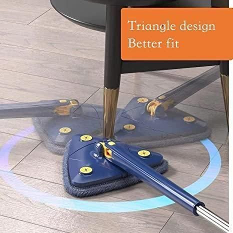 Blue Squeezing Triangle Cleaning Mop – Effortless 360° Cleaning for Every Corner