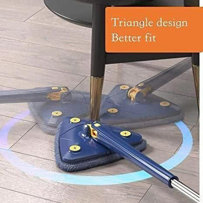 Blue Squeezing Triangle Cleaning Mop – Effortless 360° Cleaning for Every Corner