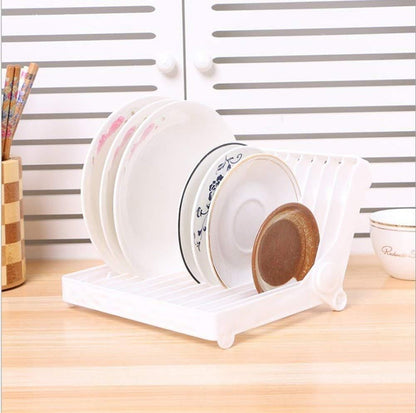 FoldEase™ Folding Dish Rack Stand | Space-Saving Dinner Plate & Kitchen Organizer